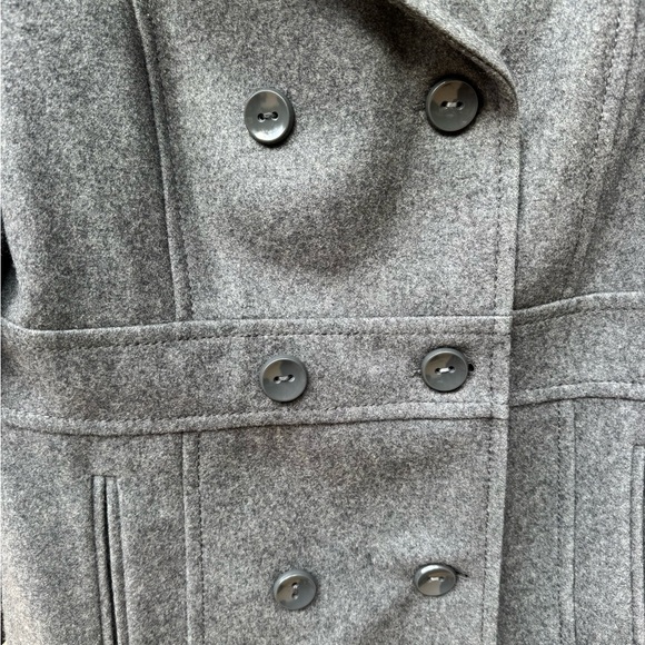 Kenneth Cole Women's Gray Wool Peacoat Sz 12 double breasted Fall/Winter Coat - Picture 3 of 16